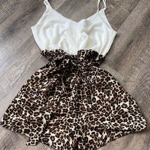 Cheetah Print Paperbag Romper
